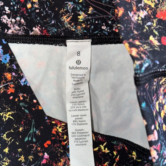 Lululemon Floral Wunder Under Crop II Special Edition Scallop Leggings Size 8 - Picture 8 of 16